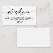 Moderne zwarte lettersoort, bruiloft Dank je Informatiekaartje (Voorkant / Achterkant)