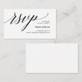 Moderne zwarte lettersoort, bruiloft RSVP Informatiekaartje (Voorkant / Achterkant)