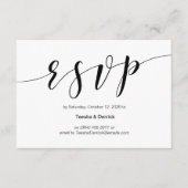Moderne zwarte lettersoort, bruiloft RSVP Informatiekaartje (Voorkant)
