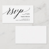 Moderne zwarte lettersoort, bruiloft RSVP Informatiekaartje (Voorkant / Achterkant)