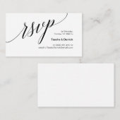 Moderne zwarte lettersoort, bruiloft RSVP Informatiekaartje (Voorkant / Achterkant)