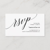 Moderne zwarte lettersoort, bruiloft RSVP Informatiekaartje (Voorkant)
