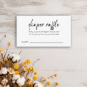 Moderne zwarte lettertype luier Raffle Informatiekaartje