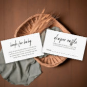 Moderne zwarte lettertype luier Raffle Informatiekaartje