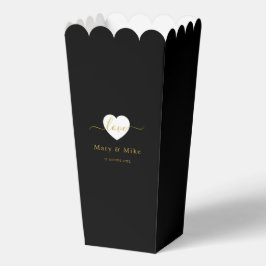 Moderne Zwarte Liefdestekst met Hart Stijlvolle Po Bedankdoosjes