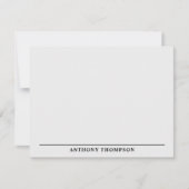 Moderne Zwarte Lijn Briefpapier Notitiekaartje (Voorkant)