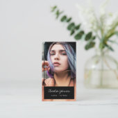 Moderne zwarte lijst acteur model zangeres dansfot visitekaartje (Staand voorkant)