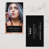 Moderne zwarte lijst acteur model zangeres dansfot visitekaartje (Voorkant / Achterkant)