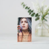 Moderne zwarte lijst acteur model zangeres dansfot visitekaartje (Staand voorkant)