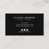 Moderne zwarte lijst acteur model zangeres dansfot visitekaartje (Achterkant)