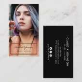 Moderne zwarte lijst acteur model zangeres dansfot visitekaartje (Voorkant / Achterkant)
