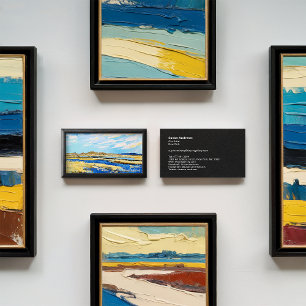 Moderne zwarte lijst fotoillustraties schilderen m visitekaartje