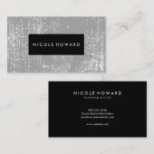 Moderne zwarte Lijst grijze achtergrond Visitekaartje (Voorkant / Achterkant)