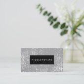 Moderne zwarte Lijst grijze achtergrond Visitekaartje (Staand voorkant)