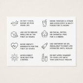 Moderne zwarte lip Blush Tattoo Aftercare Kaart (Achterkant)