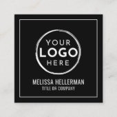 Moderne zwarte Logo Professional-minimalist Vierkante Visitekaartje (Voorkant)
