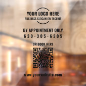 Moderne zwarte Logo QR-code alleen op afspraak Raamsticker (Vel 2)