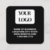 Moderne Zwarte Logo QR-code Scan Website Vierkant Vierkante Visitekaartje (Voorkant)