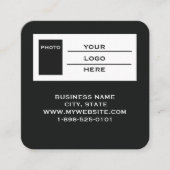 Moderne Zwarte Logo QR Code Scan Website Vierkant  Vierkante Visitekaartje (Voorkant)
