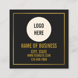 Moderne Zwarte Logo QR-code Scan Website  Vierkante Visitekaartje