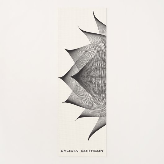 Moderne zwarte Lotus Flower Art ellegant Unieke Ko Yogamat (Voorkant)