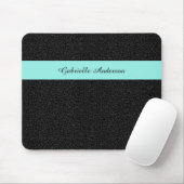 Moderne zwarte luipaard afdruk Aqua Stripe met naa Muismat (Met muis)