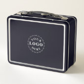 Moderne zwarte lunchbox met uw Logo (Achterkant)