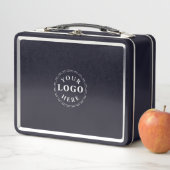 Moderne zwarte lunchbox met uw Logo (In situ)