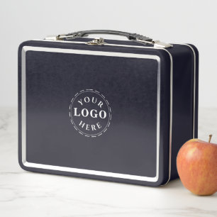 Moderne zwarte lunchbox met uw Logo