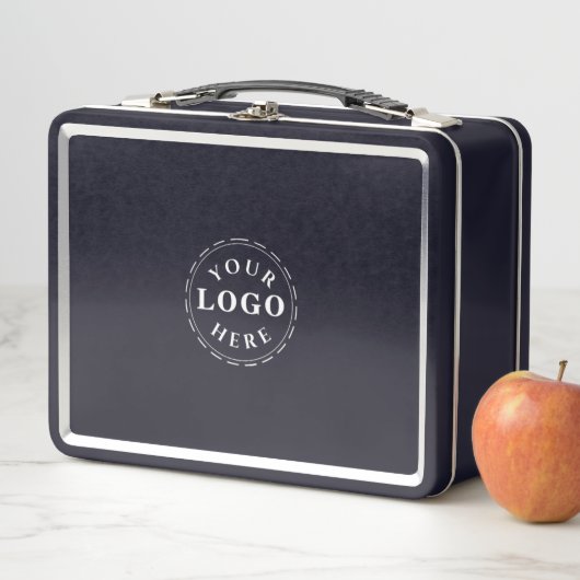 Moderne zwarte lunchbox met uw Logo (In situ)