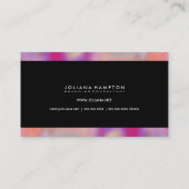 Moderne zwarte Luxe regenboogholografische folie  Visitekaartje (Achterkant)