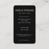 Moderne Zwarte Makelaar Foto Visitekaartje (Achterkant)