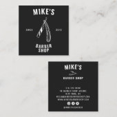 Moderne zwarte mannen kapperszaak scheerapparaat k vierkante visitekaartje (Voorkant / Achterkant)