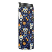 Moderne zwarte marine aanpassen Halloween geschenk Thermosbeker (Geroteerd rechts)