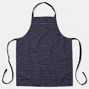 Moderne zwarte marineblauwe gestreepte patroon schort