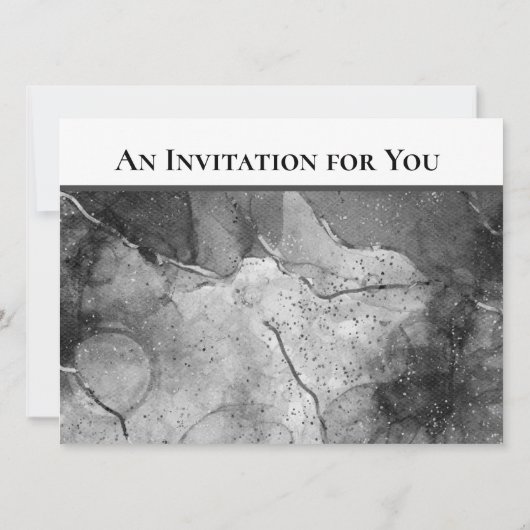 Moderne zwarte marmer Birthday Dinner Party Invita Kaart (Achterkant)