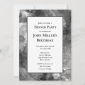 Moderne zwarte marmer Birthday Dinner Party Invita Kaart (Voorkant)