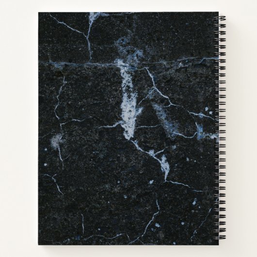 Moderne zwarte marmer-minimalistische recipe kookb notitieboek (Achterkant)