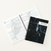 Moderne zwarte marmer-minimalistische recipe kookb notitieboek (Binnen)