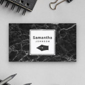 Moderne zwarte marmer Nib Professional Visitekaartje