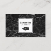 Moderne zwarte marmer Nib Professional Visitekaartje (Voorkant)