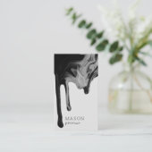 Moderne zwarte marmer zonder naadloze verf visitekaartje (Staand voorkant)