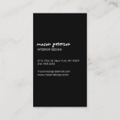 Moderne zwarte marmer zonder naadloze verf visitekaartje (Achterkant)