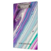 Moderne Zwarte Marmeren Designer Gepersonaliseerd Klembord (Links)