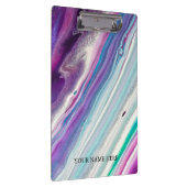 Moderne Zwarte Marmeren Designer Gepersonaliseerd Klembord (Rechts)