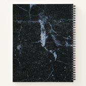 Moderne Zwarte Marmeren Minimalistische Schetsboek Notitieboek (Achterkant)