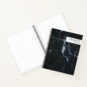 Moderne Zwarte Marmeren Minimalistische Schetsboek Notitieboek (Binnen)
