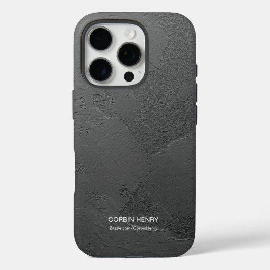 Moderne zwarte matte gestructureerde gepersonalise Case-Mate iPhone case (Achterkant)
