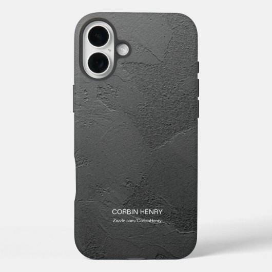 Moderne zwarte matte gestructureerde gepersonalise Case-Mate iPhone case (Achterkant)