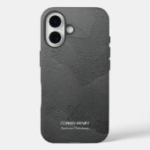 Moderne zwarte matte gestructureerde gepersonalise Case-Mate iPhone case (Achterkant)